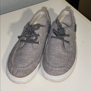 OLD NAVY grey chambray boat shoes size 13